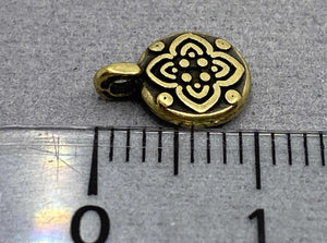 Anhänger Metall Ornament 10 mm, Farbe altmessing - bead&more
