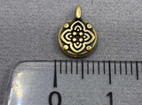 Anhänger Metall Ornament 10 mm, Farbe altmessing