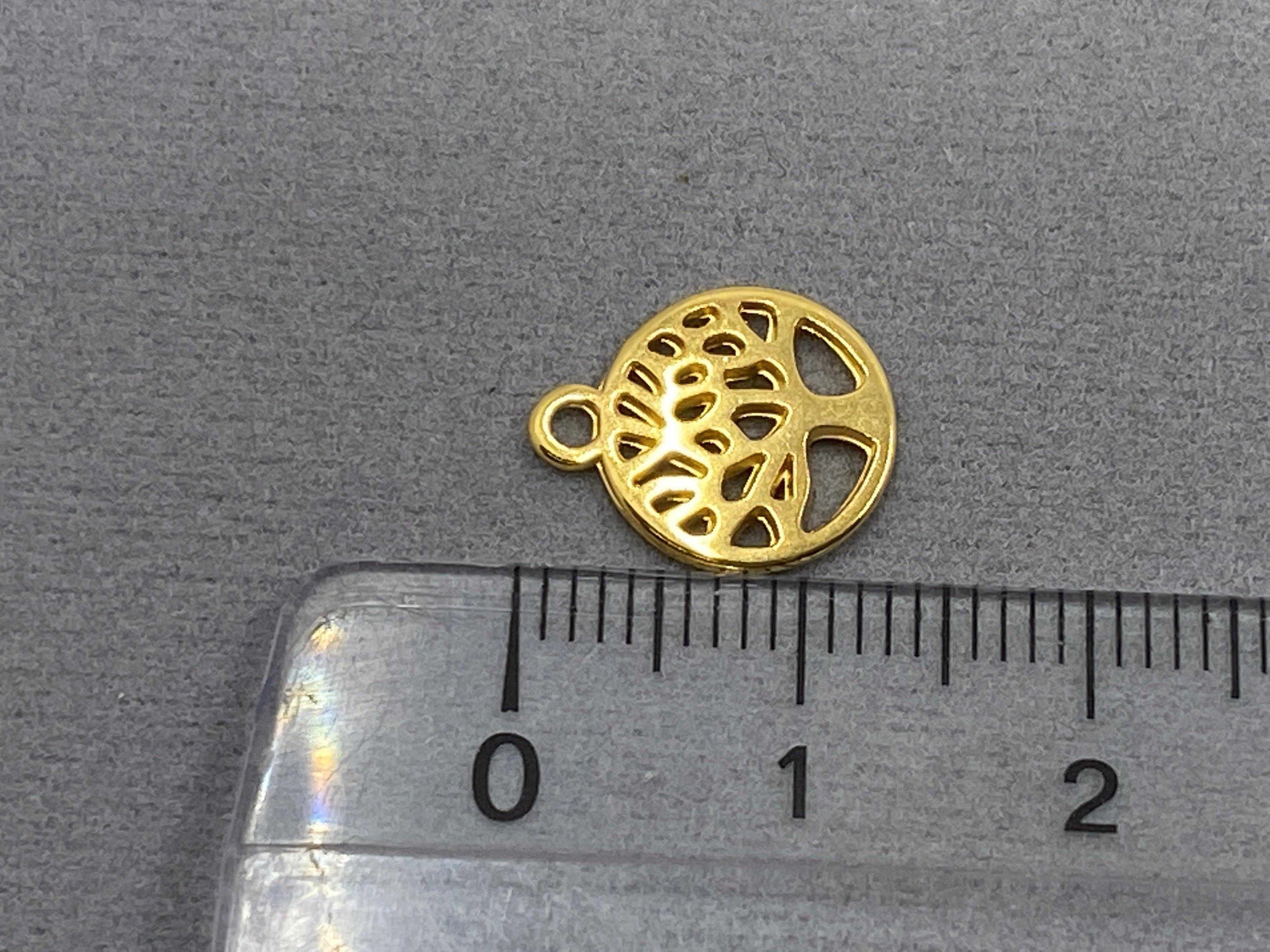 Anhänger Metall "Lebensbaum" 13 mm, Farbe gold - bead&more
