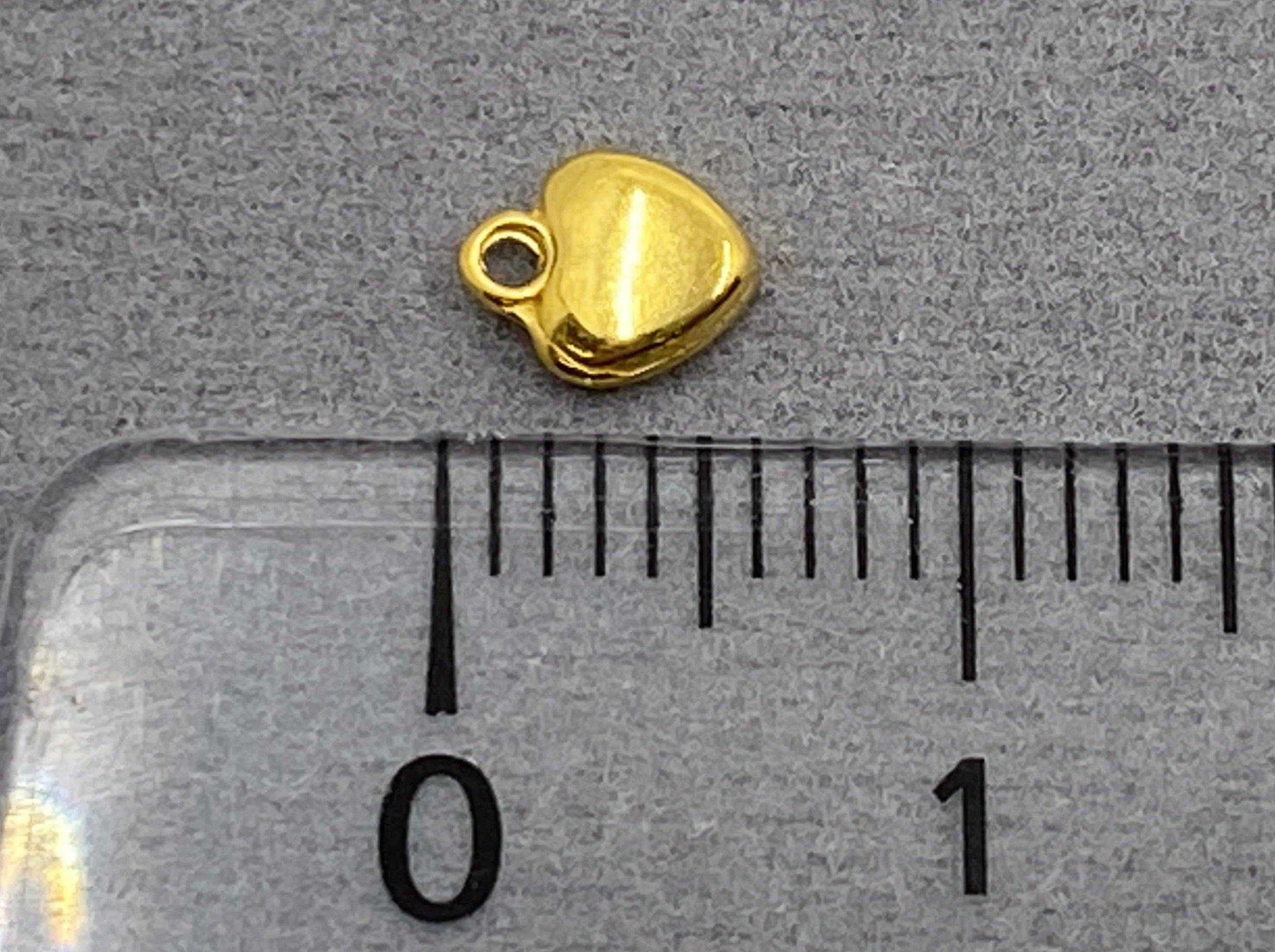 Anhänger Metall Herzchen 6 mm, Farbe gold - bead&more