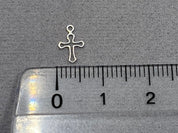 Ciondolo in metallo "croce" 9 mm, colore argento