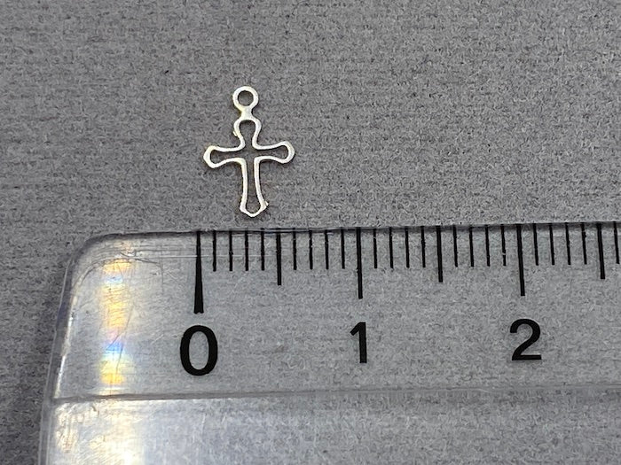 Anhänger Metall "Kreuz" 9 mm, Farbe silber