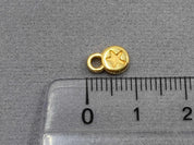 Anhänger Metall rund mit Stern 9 mm, Farbe gold - bead&more