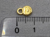 Anhänger Metall rund mit Herz 9 mm, Farbe gold - bead&more