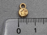 Anhänger Metall rund mit Stern 9 mm, Farbe roségold