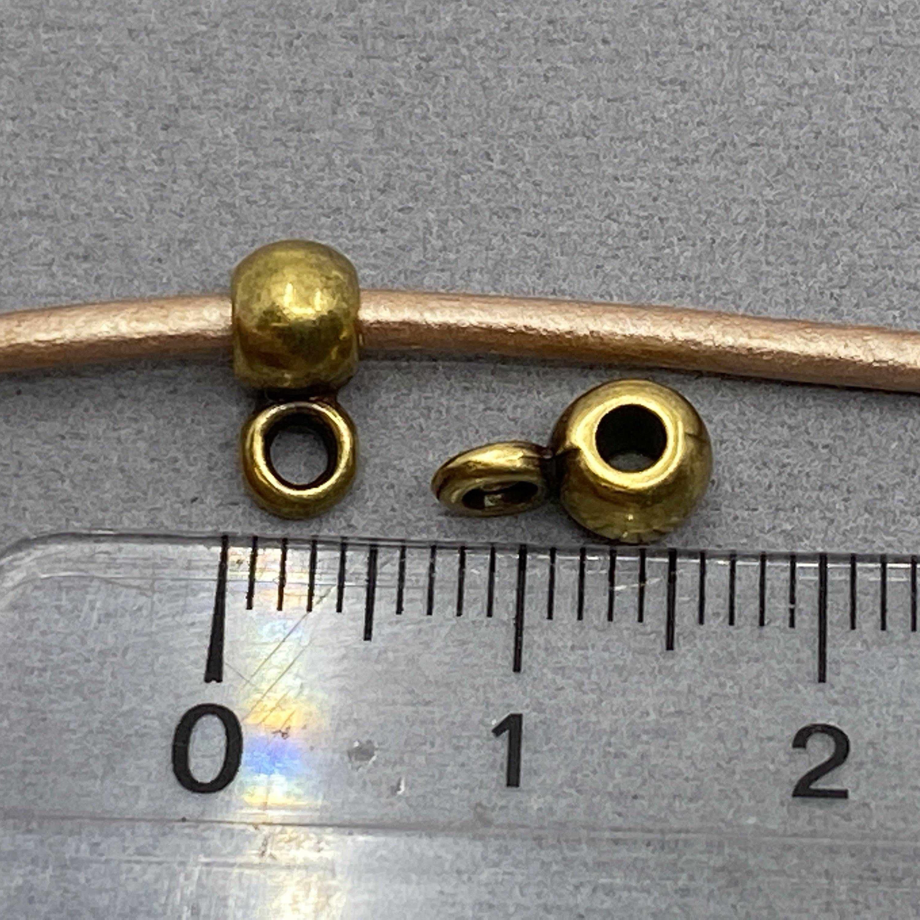 Metallperle mit Öse Ø 2 mm, altmessing - bead&more
