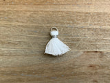 Anhänger Quaste 1.5 cm, Farbe silber, weiss