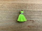 Anhänger Quaste 1.5 cm, Farbe silber, hell grün