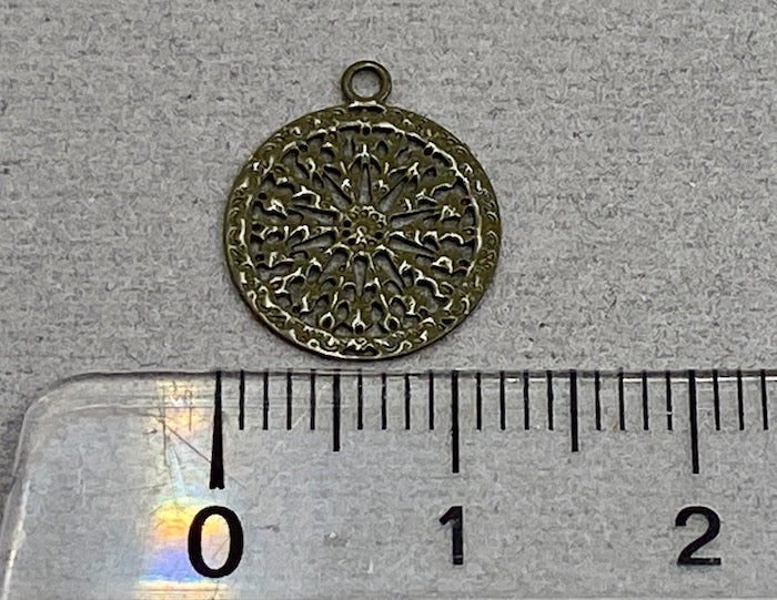 Pendentif en métal "rond bohème", couleur olive