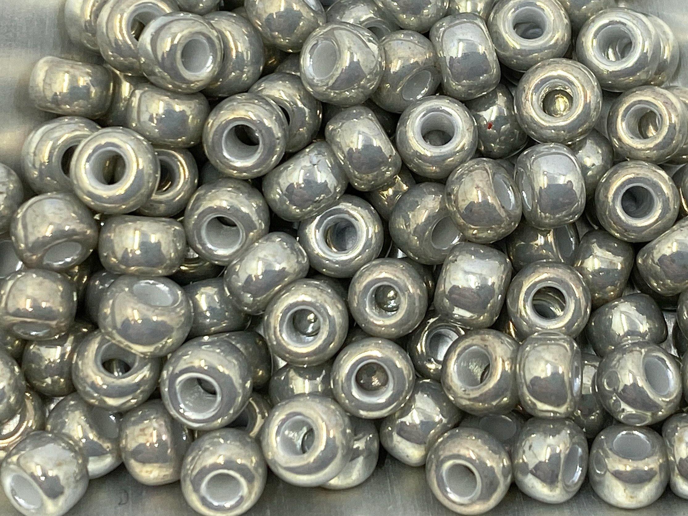 0 Round Seed Bead, Farbe Galv Gray Luster - bead&more