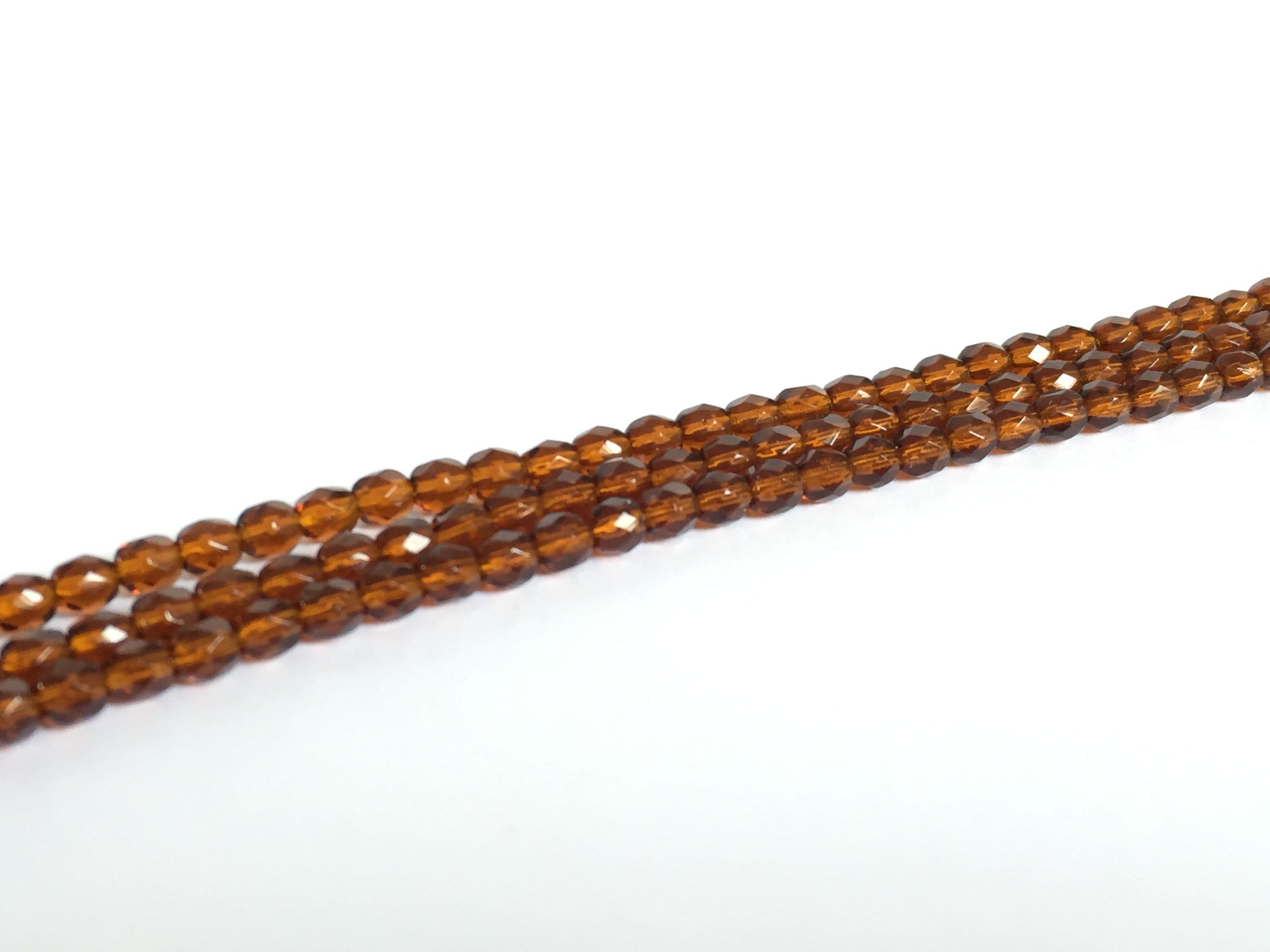 Glasschliffperlen feuerpoliert 4mm, Farbe B84 Topaz - bead&more