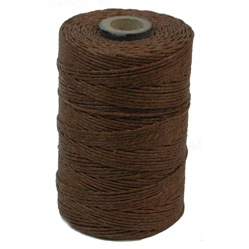fil de lin ciré / Irish Waxed Linen couleur 08 brun noyer 0,7 mm