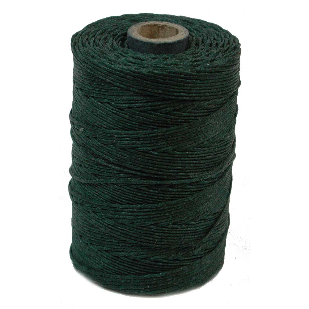 fil de lin ciré / Irish Waxed Linen couleur 34 vert forêt foncé 0,7 mm