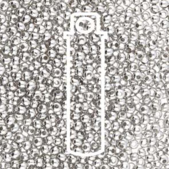 Metallperlen 8/0 - Heavy Metal Seed Beads - Imitation Rhodium - bead&more
