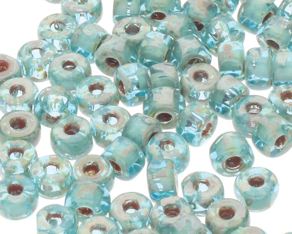 0 3 Cut Glasperlen - Farbe Aquamarine Travertine Dark - bead&more