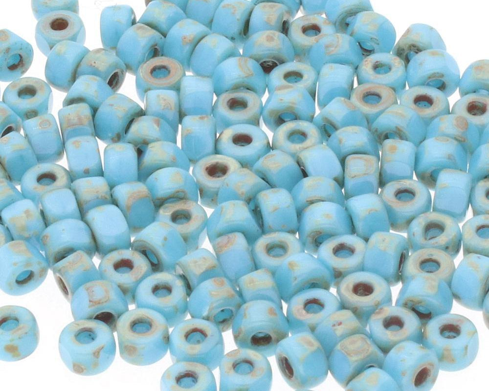 0 3 Cut Glasperlen - Farbe Turquoise Blue Trav Dark - bead&more