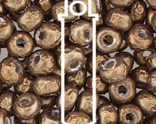 0 BAROQUE PEARL Glasperlen 4 mm ANTIQUE BRASS - bead&more