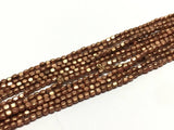 Metallperlen - Square Brass Beads 2 mm, copper plated