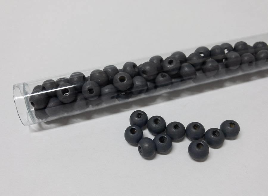 Perlen aus Holz, 6 mm, Farbe B20 midnight blue - bead&more