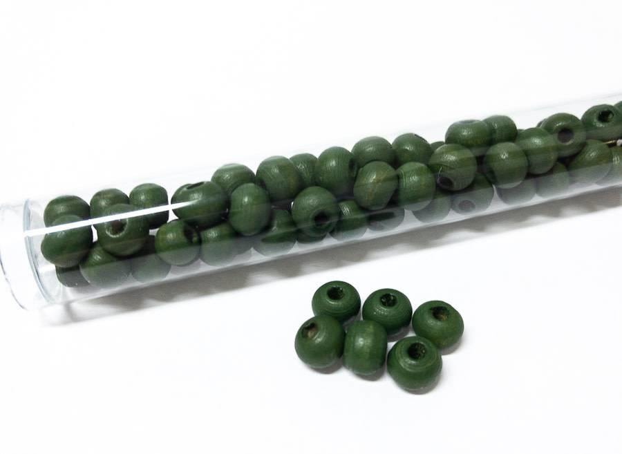 Perlen aus Holz, 6 mm, Farbe B24 green - bead&more