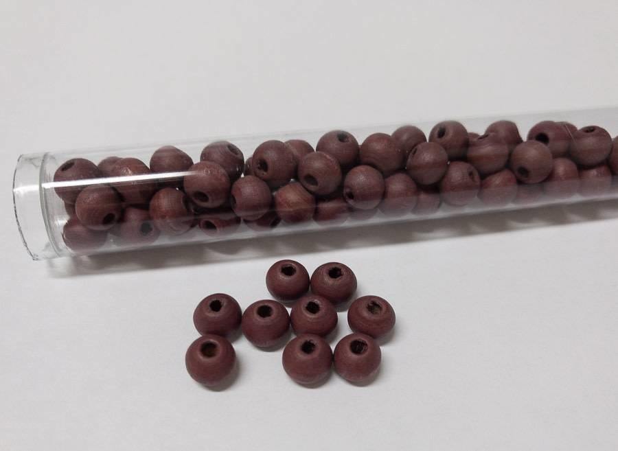 Perlen aus Holz, 6 mm, Farbe B37 marsala - bead&more
