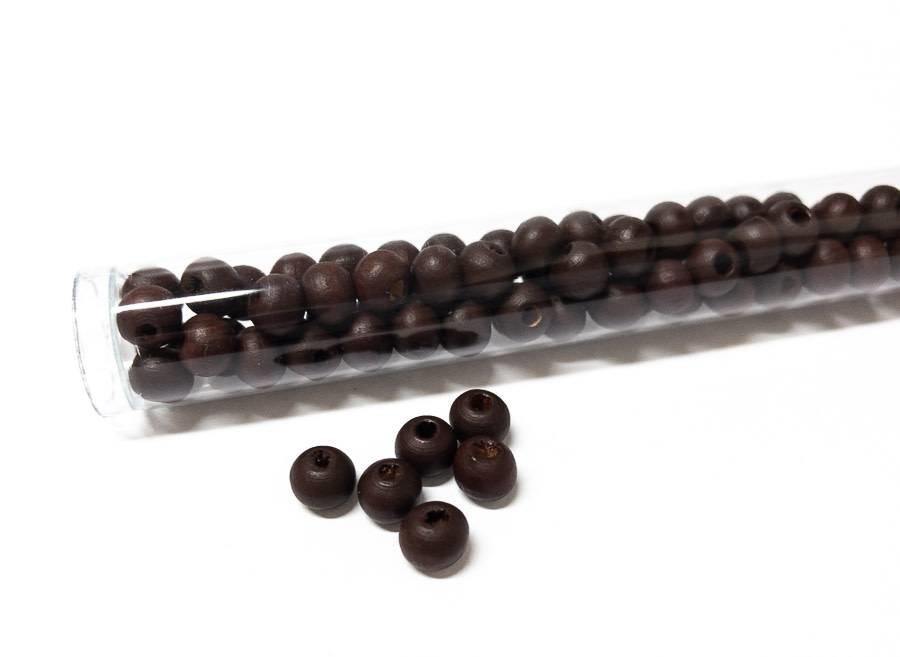 Perlen aus Holz, 6 mm, Farbe B46 espresso - bead&more