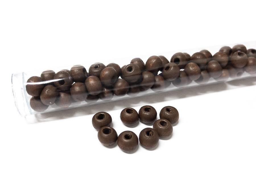 Perlen aus Holz, 6 mm, Farbe B45 brown - bead&more