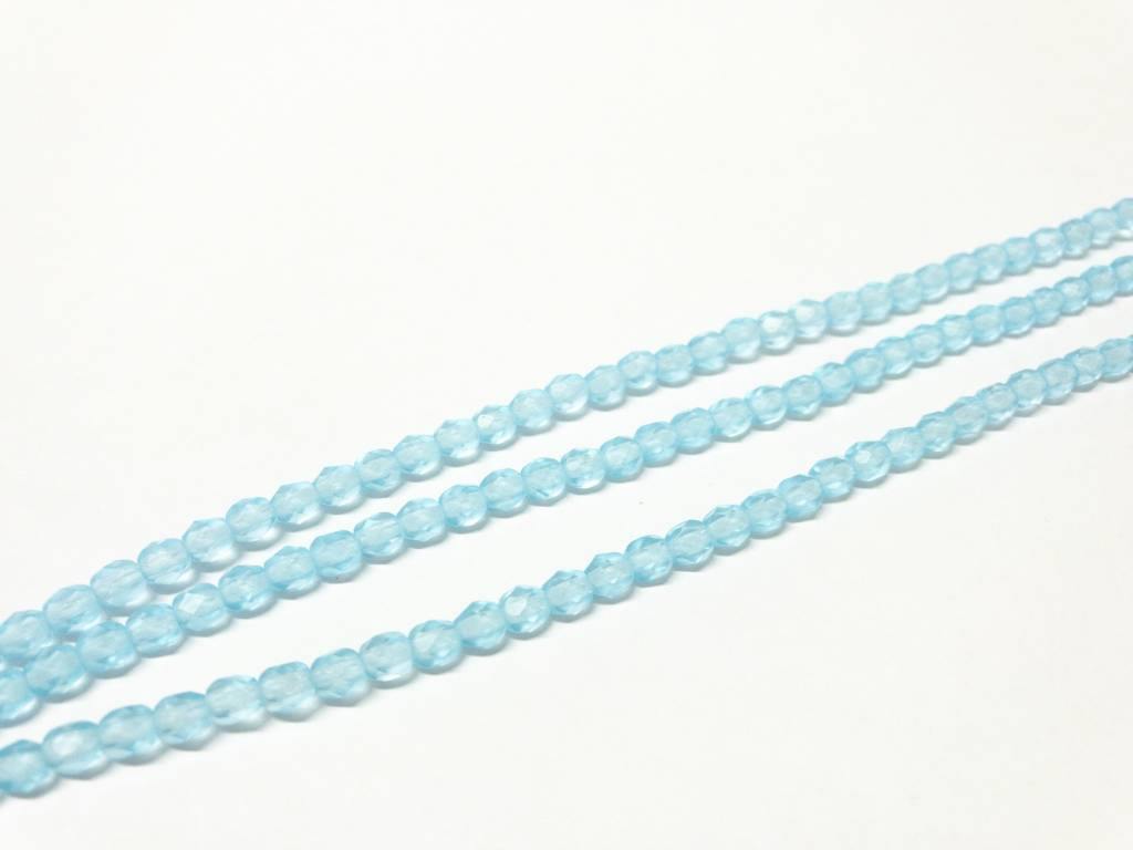 Glasschliffperlen feuerpoliert 4mm, Farbe A39 Aqua milky matt - bead&more