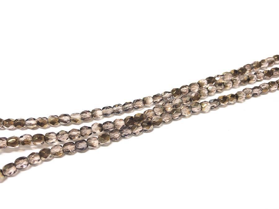 Glasschliffperlen feuerpoliert 4mm, Farbe B80 Smokey Topaz Bronze - bead&more