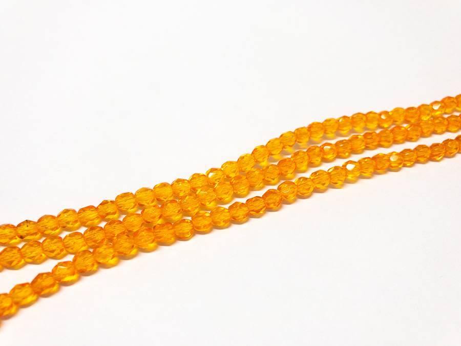 Glasschliffperlen feuerpoliert 4mm, Farbe C105 Mandarine - bead&more