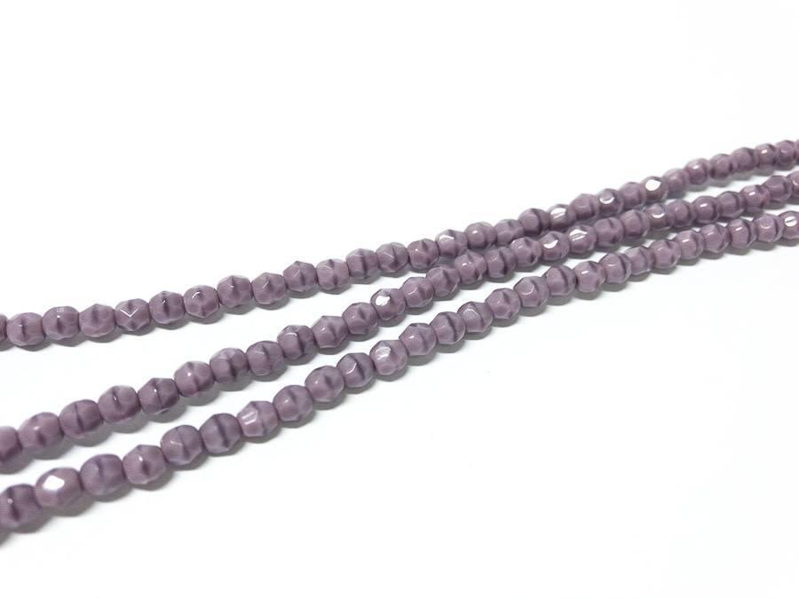 Glasschliffperlen feuerpoliert 4mm, Farbe C117 Lavender Opaque - bead&more