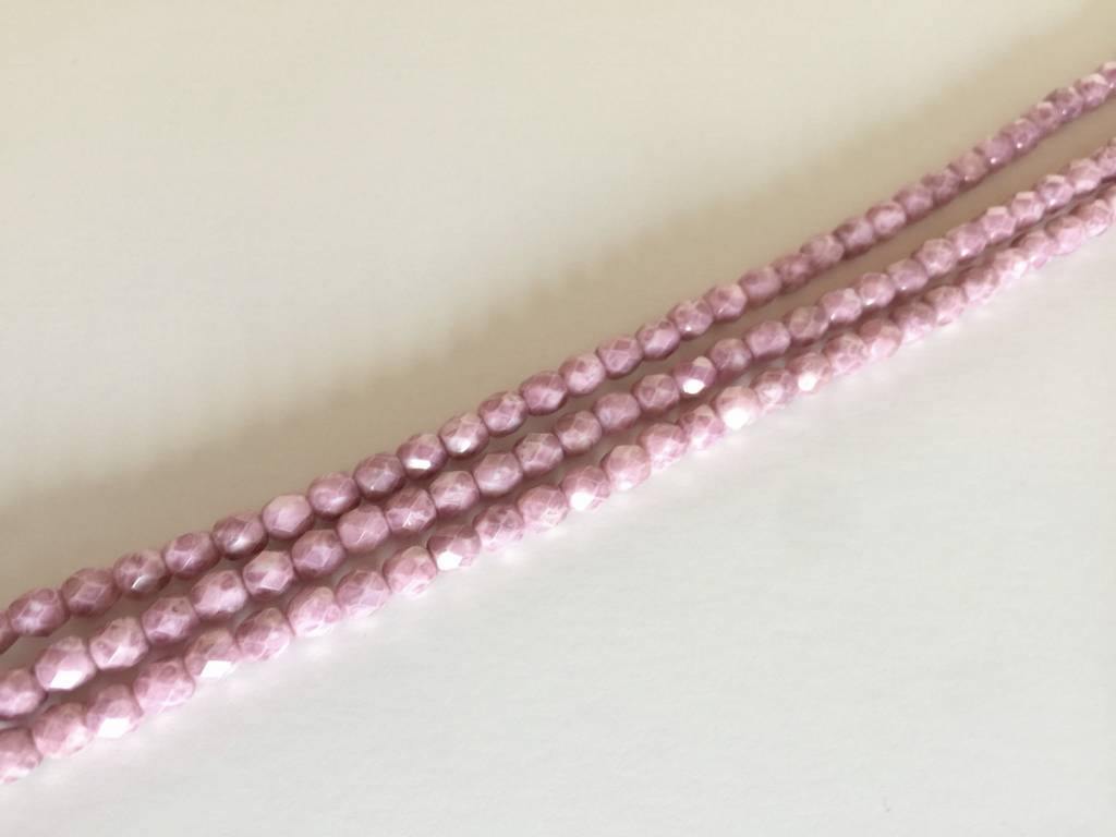 Glasschliffperlen feuerpoliert 4mm, Farbe C125 Rosy Marmor Luster - bead&more
