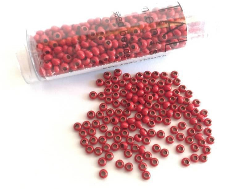 0 - Heavy Metal Seed Beads - red - bead&more