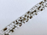 Glasschliffperlen feuerpoliert 4mm, Farbe A04 Chalk White Bronze