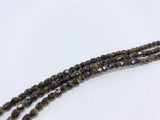 Perles en verre dépoli poli au feu 4mm, couleur B75 Marron Jet Moonlight