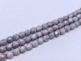 Perle di vetro lucidate a fuoco 4mm, colore C115 Marmo Lavanda