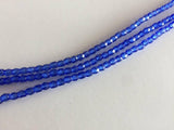 Glasschliffperlen feuerpoliert 4mm, Farbe A34 Saphir medium