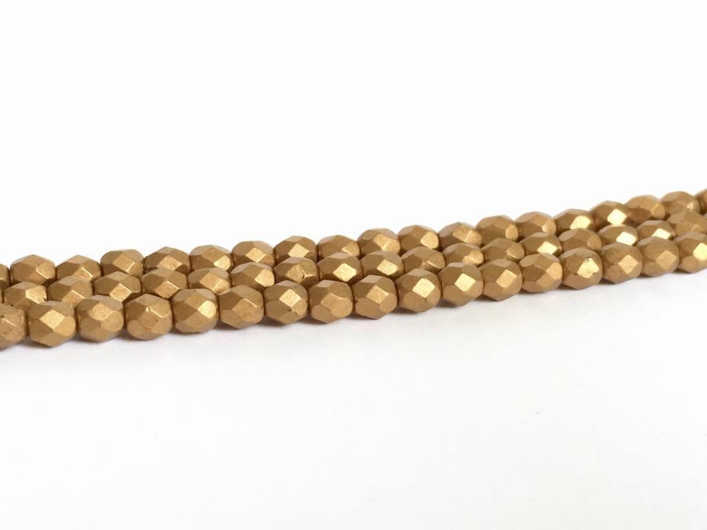 Glasschliffperlen feuerpoliert 4mm, Farbe B82 Oriental Gold - bead&more