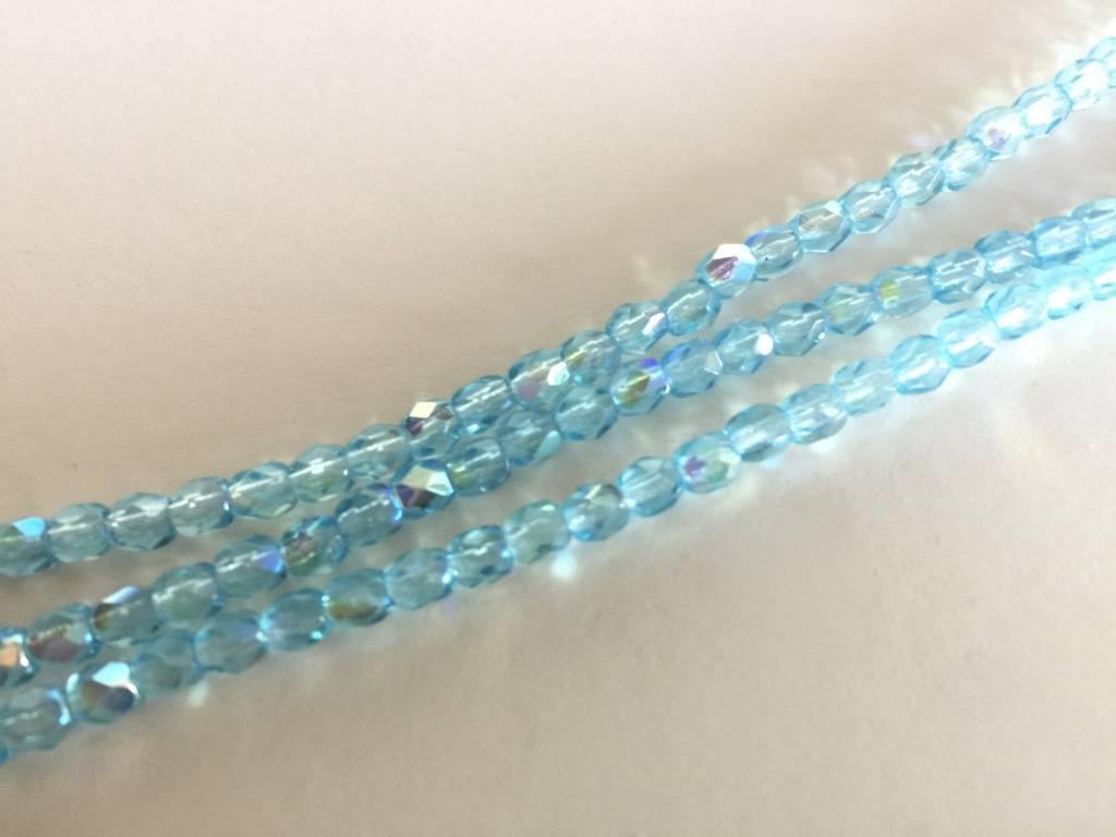Glasschliffperlen feuerpoliert 4mm, Farbe B41 Aqua Light AB - bead&more