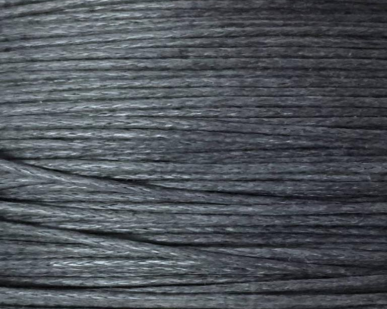 Baumwollkordeln gewachst 1 mm, Farbe 02 dunkelgrau - bead&more