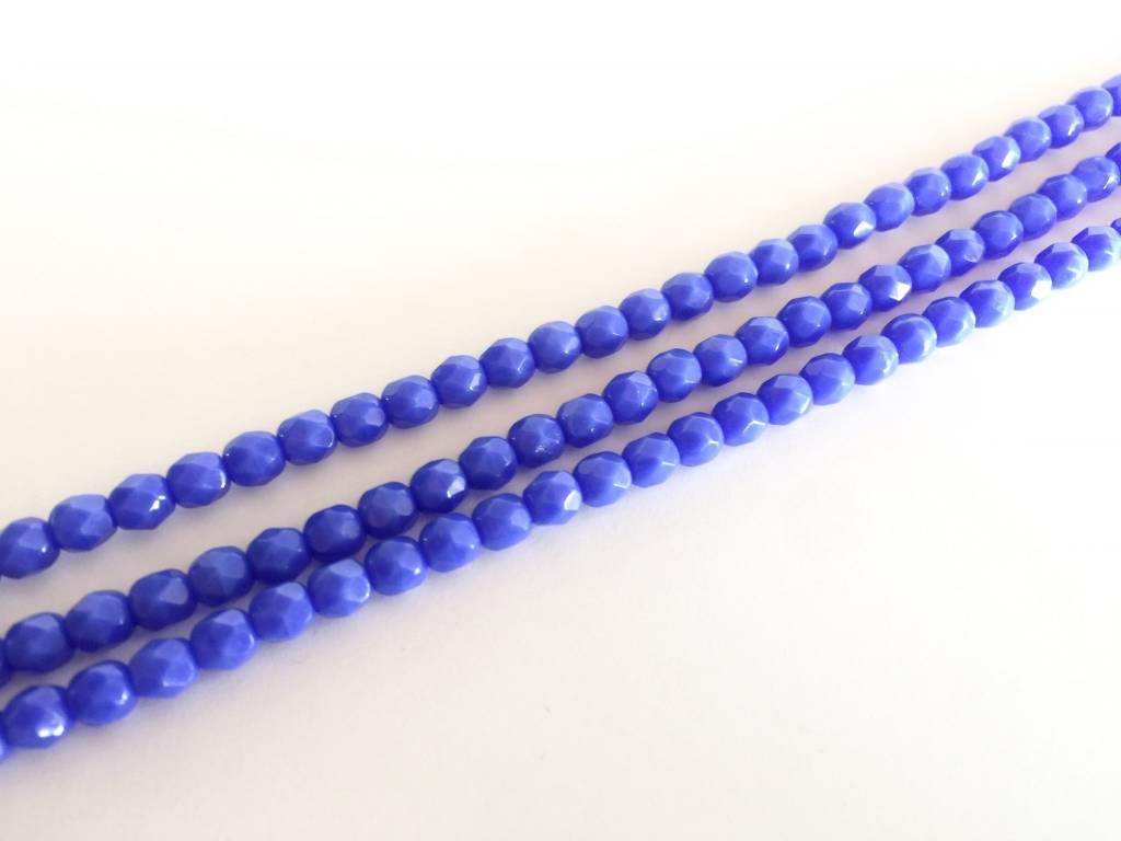 Glasschliffperlen feuerpoliert 4mm, Farbe A35 Saphir opaque - bead&more