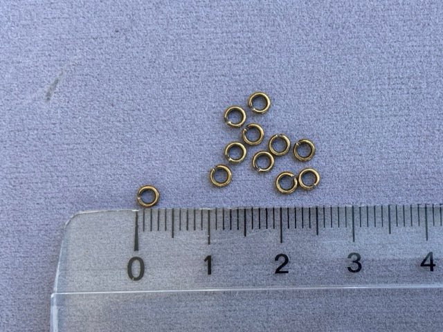 Anelli di piegatura/anelli di salto Ø 3 mm in metallo ottone anticato - 20 pezzi