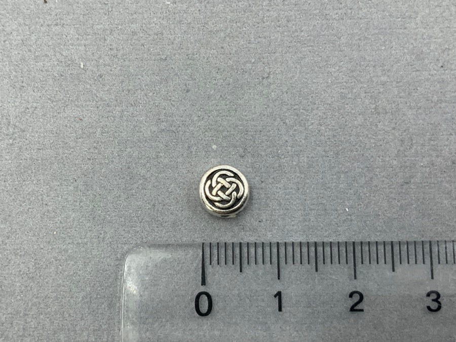 Perle en métal "Cercle Celtique", argentée