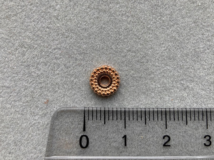 Perle en métal "Deco-Disc", or rose