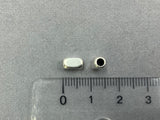 Metallperle "Tube Round Corner", silber