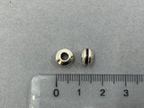 Metallperle "Disc Grooved", silber