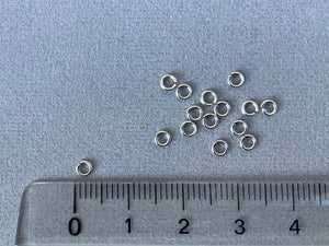 Anelli di piegatura/anelli di salto Ø 3 mm in metallo argento - 20 pezzi