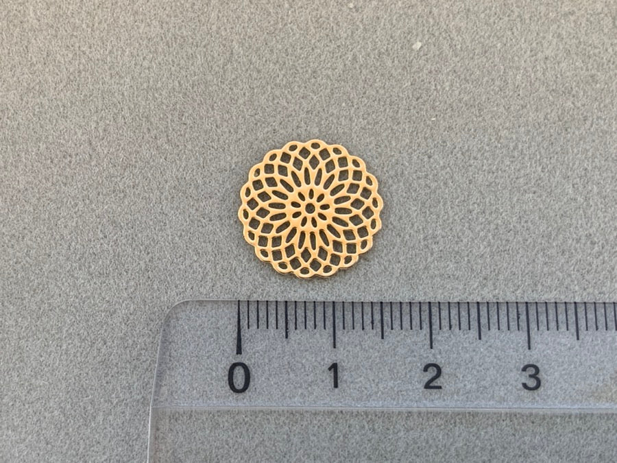 Ciondolo/connettore in metallo "Fiore di Boemia", colore oro