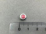 Metallperle "Rund", Farbe coral pink - antik silber