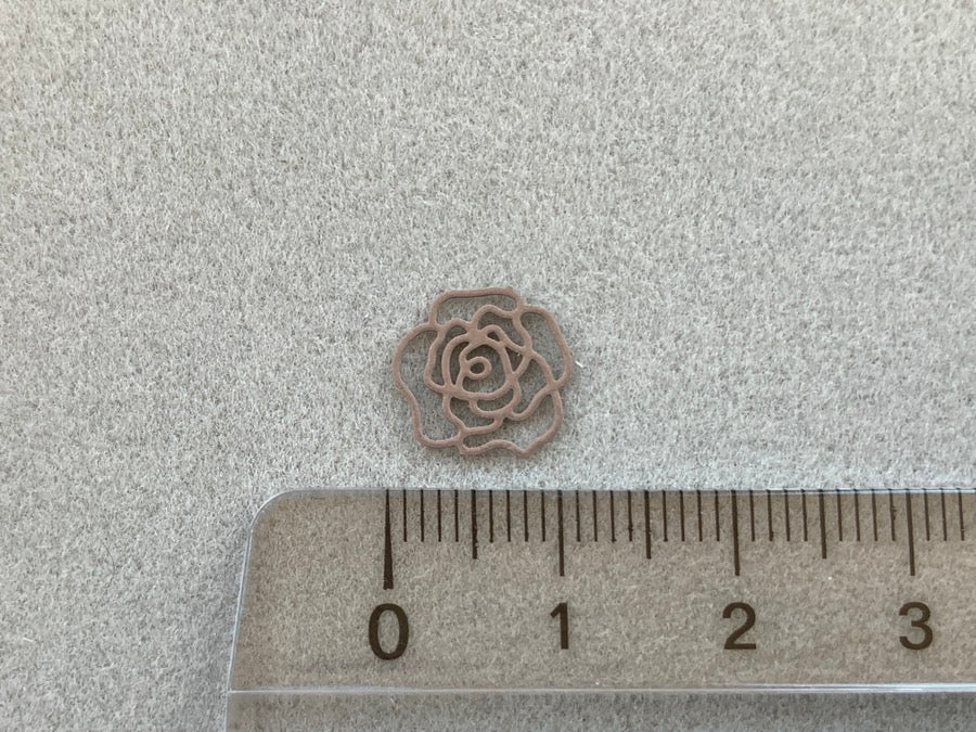 Ciondolo/connettore in metallo "Rosa", colore tortora